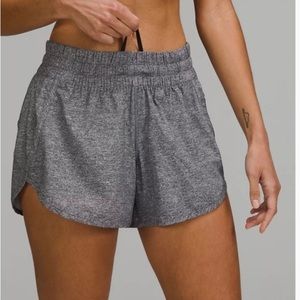 Lululemon Track That Mid Rise 3” shorts size 4 heathered gray